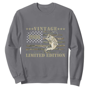 40th Birthday Fishing Vintage 1986 Limited Edition Sweatshirt Bass Fishing Camouflage American Flag Fisherman Gift