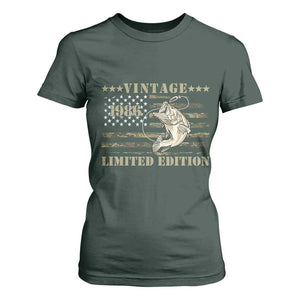 40th Birthday Fishing Vintage 1986 Limited Edition T Shirt For Women Bass Fishing Camouflage American Flag Fisherman Gift