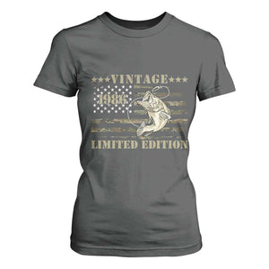 40th Birthday Fishing Vintage 1986 Limited Edition T Shirt For Women Bass Fishing Camouflage American Flag Fisherman Gift
