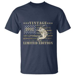 35th Birthday Fishing Vintage 1991 Limited Edition T Shirt Bass Fishing Camouflage American Flag Fisherman Gift