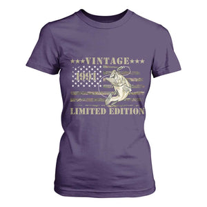 35th Birthday Fishing Vintage 1991 Limited Edition T Shirt For Women Bass Fishing Camouflage American Flag Fisherman Gift
