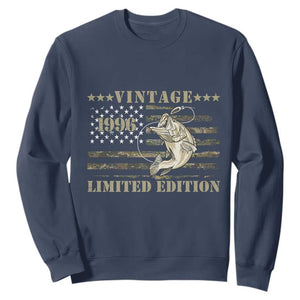 30th Birthday Fishing Vintage 1996 Limited Edition Sweatshirt Bass Fishing Camouflage American Flag Fisherman Gift