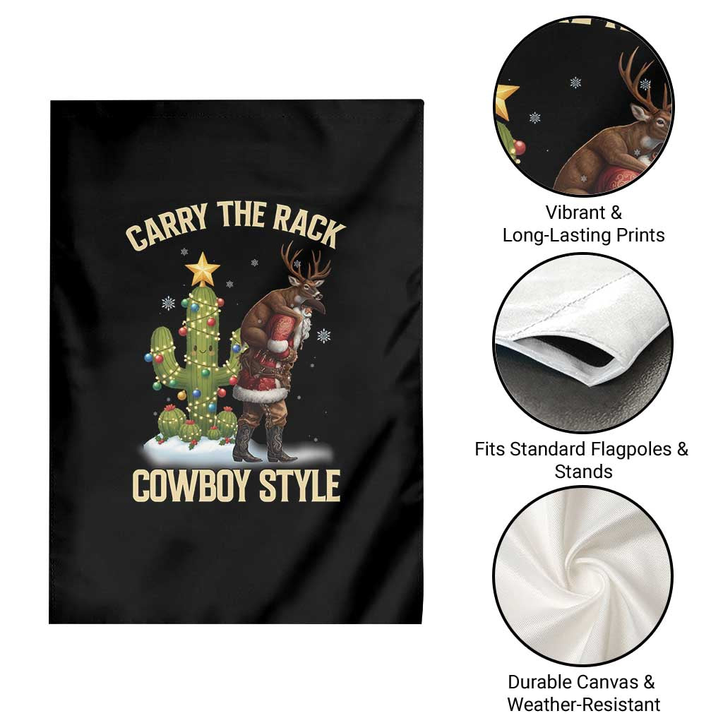 Funny Santa Hunting Garden Flag Carry The Rack Cowboy Style TS14 Print Your Wear
