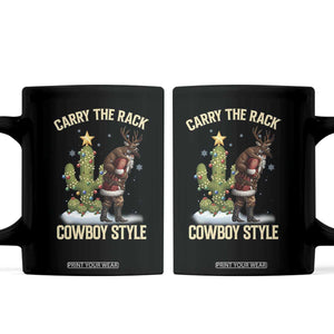 Funny Santa Hunting Coffee Mug Carry The Rack Cowboy Style TS14 Black Print Your Wear