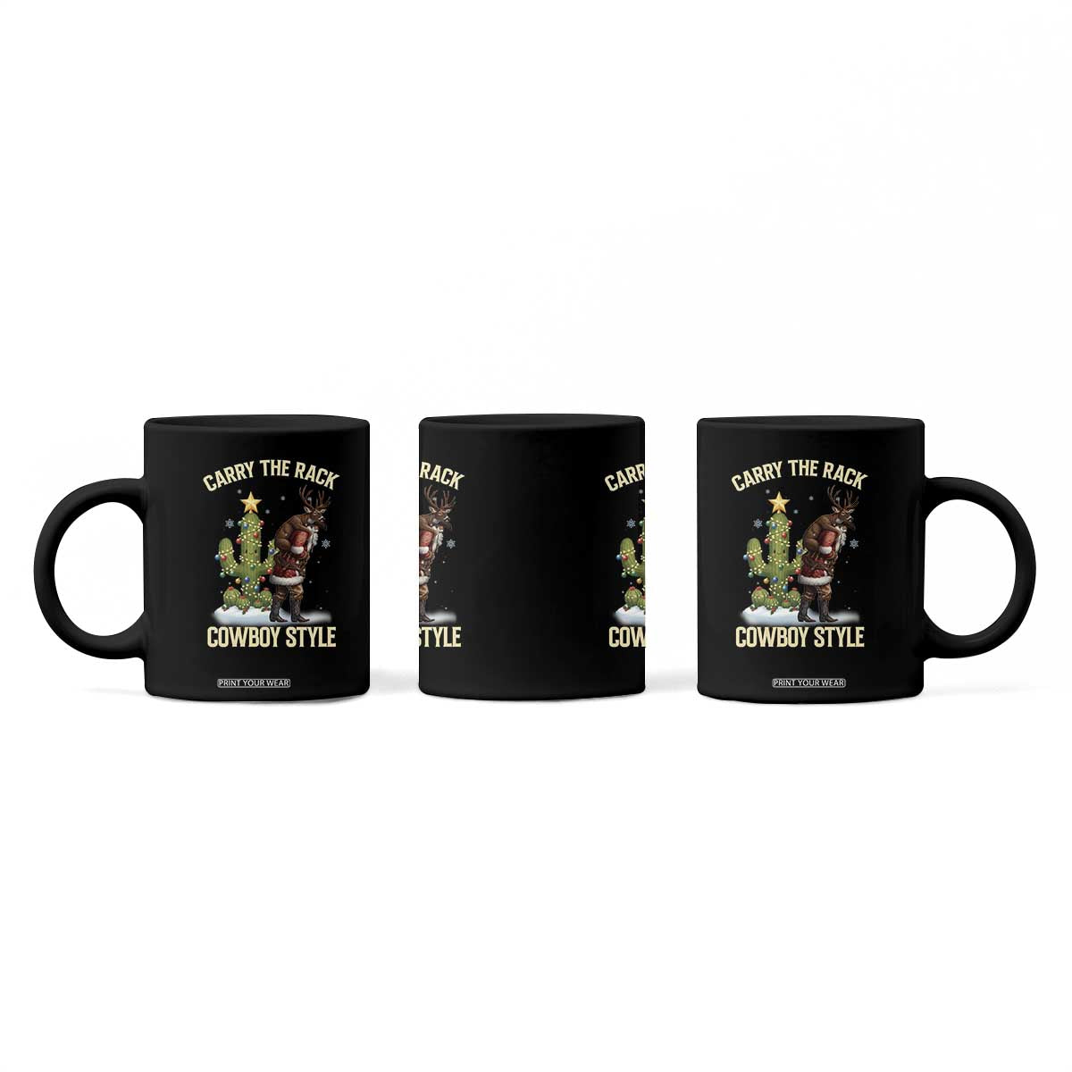 Funny Santa Hunting Coffee Mug Carry The Rack Cowboy Style TS14 Print Your Wear