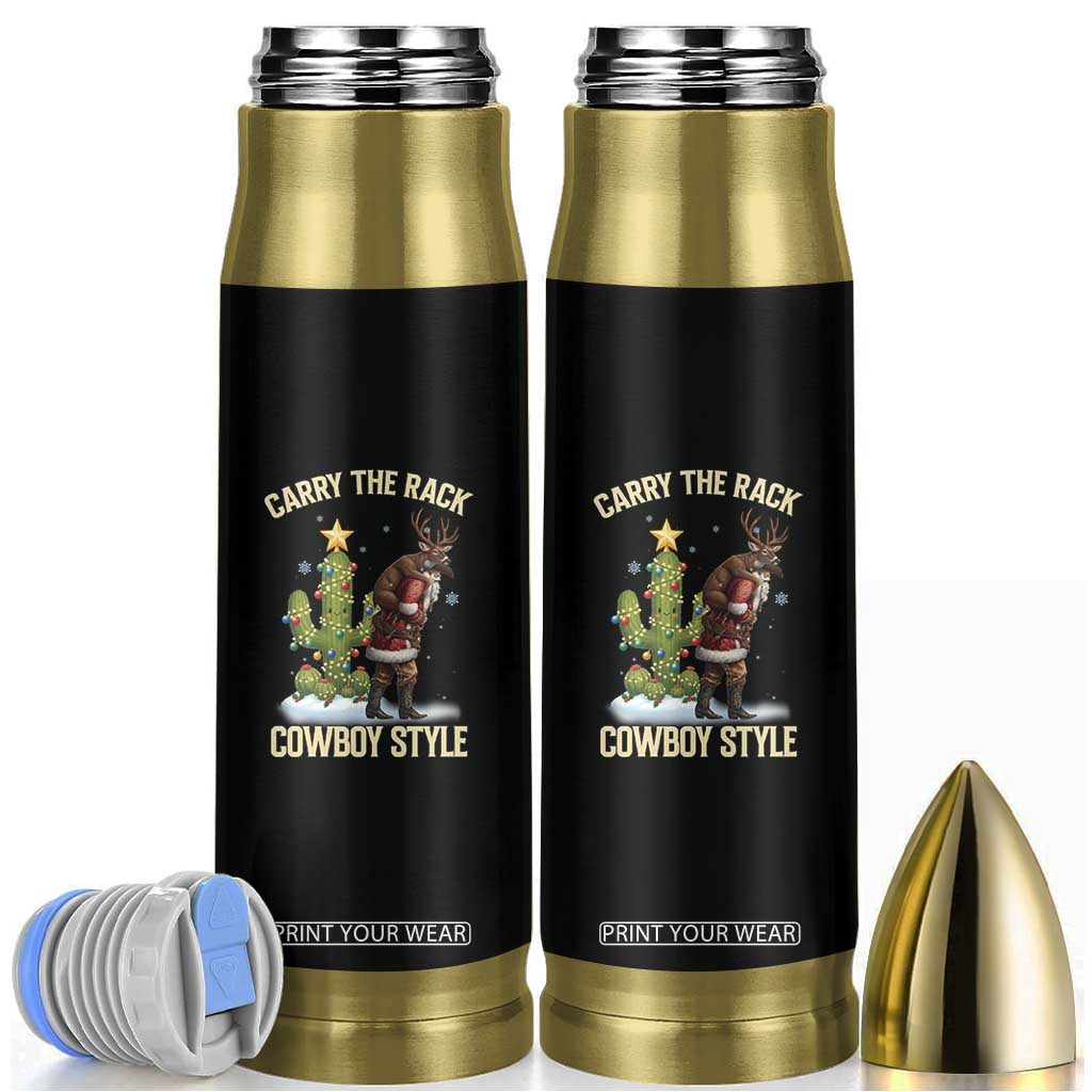 Funny Santa Hunting Bullet Tumbler Carry The Rack Cowboy Style TS14 Black Print Your Wear