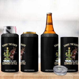 Funny Santa Hunting 4 in 1 Can Cooler Tumbler Carry The Rack Cowboy Style TS14 Print Your Wear