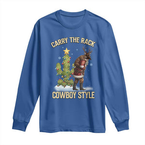 Funny Santa Hunting Long Sleeve Shirt Carry The Rack Cowboy Style TS14 Royal Blue Print Your Wear