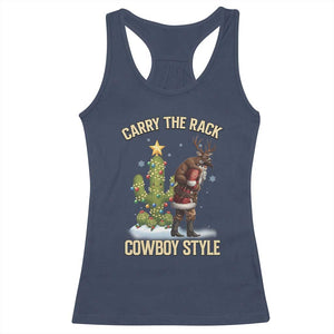 Funny Santa Hunting Racerback Tank Top Carry The Rack Cowboy Style TS14 Navy Print Your Wear