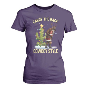 Funny Santa Hunting T Shirt For Women Carry The Rack Cowboy Style TS14 Purple Print Your Wear