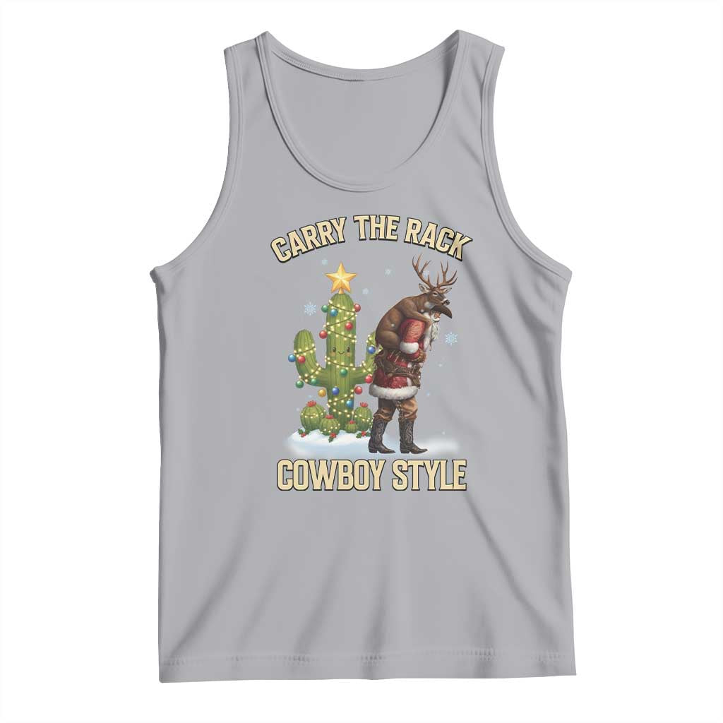 Funny Santa Hunting Tank Top Carry The Rack Cowboy Style TS14 Athletic Heather Print Your Wear