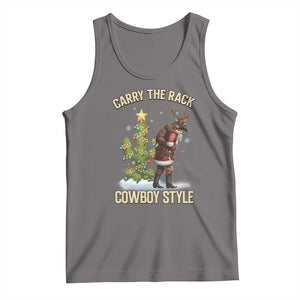 Funny Santa Hunting Tank Top Carry The Rack Cowboy Style TS14 Deep Heather Print Your Wear