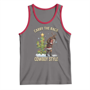 Funny Santa Hunting Tank Top Carry The Rack Cowboy Style TS14 Deep Heather Red Print Your Wear