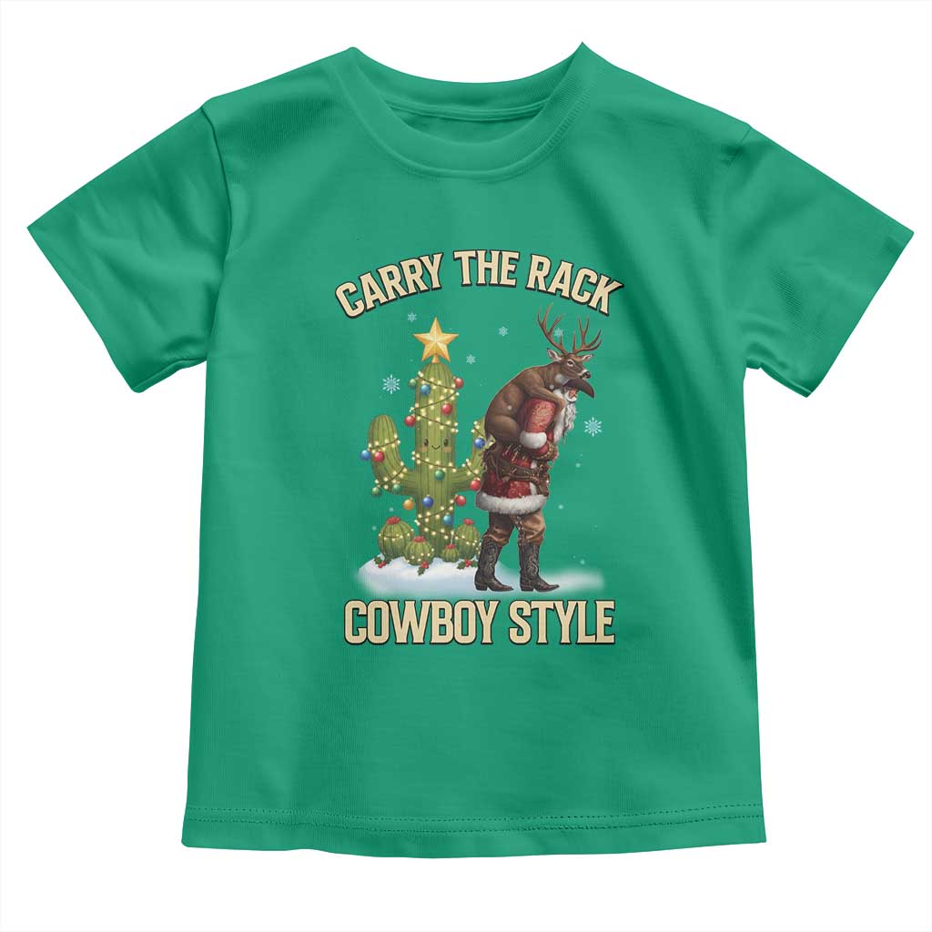 Funny Santa Hunting Toddler T Shirt Carry The Rack Cowboy Style TS14 Irish Green Print Your Wear