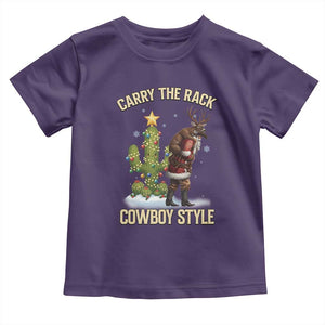 Funny Santa Hunting Toddler T Shirt Carry The Rack Cowboy Style TS14 Purple Print Your Wear