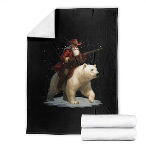 Funny Santa Gun Christmas Throw Blanket TS14 Black Print Your Wear