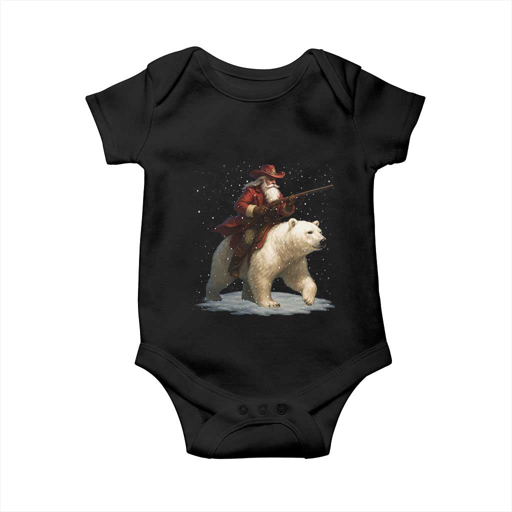 Funny Santa Gun Christmas Baby Onesie TS14 Black Print Your Wear