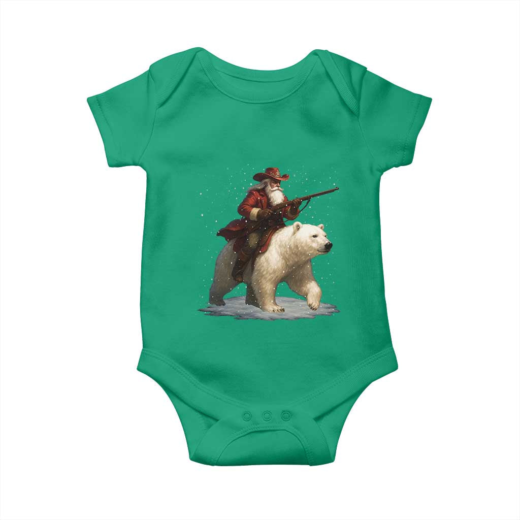 Funny Santa Gun Christmas Baby Onesie TS14 Irish Green Print Your Wear