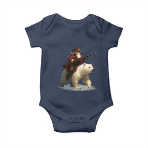 Funny Santa Gun Christmas Baby Onesie TS14 Navy Print Your Wear