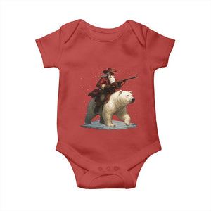 Funny Santa Gun Christmas Baby Onesie TS14 Red Print Your Wear