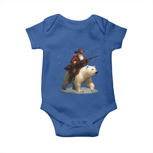 Funny Santa Gun Christmas Baby Onesie TS14 Royal Blue Print Your Wear