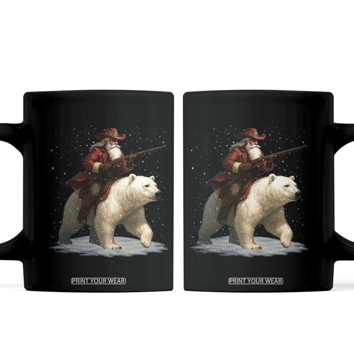 Funny Santa Gun Christmas Coffee Mug TS14 Black Print Your Wear