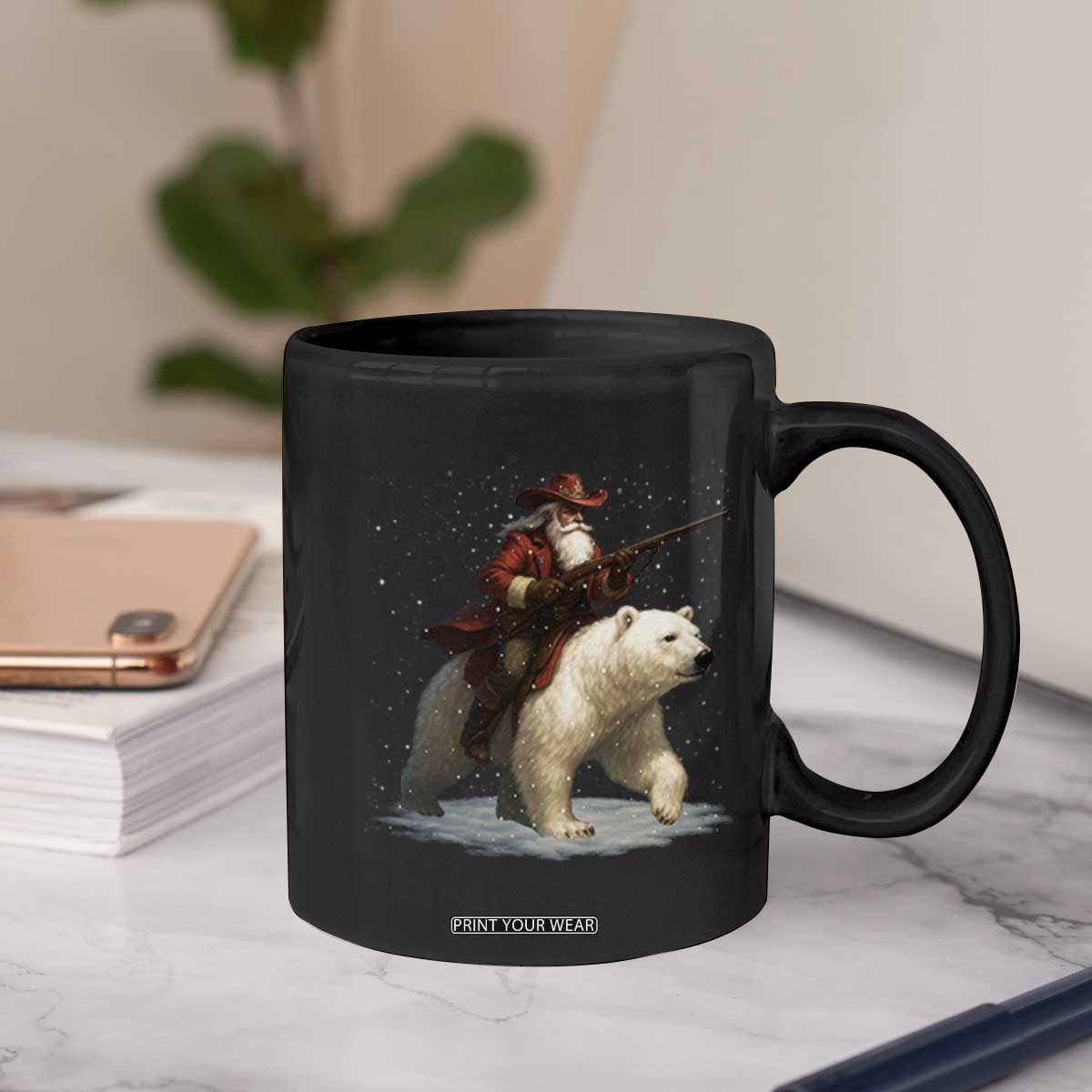 Funny Santa Gun Christmas Coffee Mug TS14 Print Your Wear