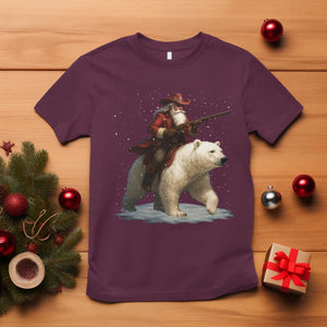 Funny Santa Gun Christmas T Shirt TS14 Maroon Print Your Wear