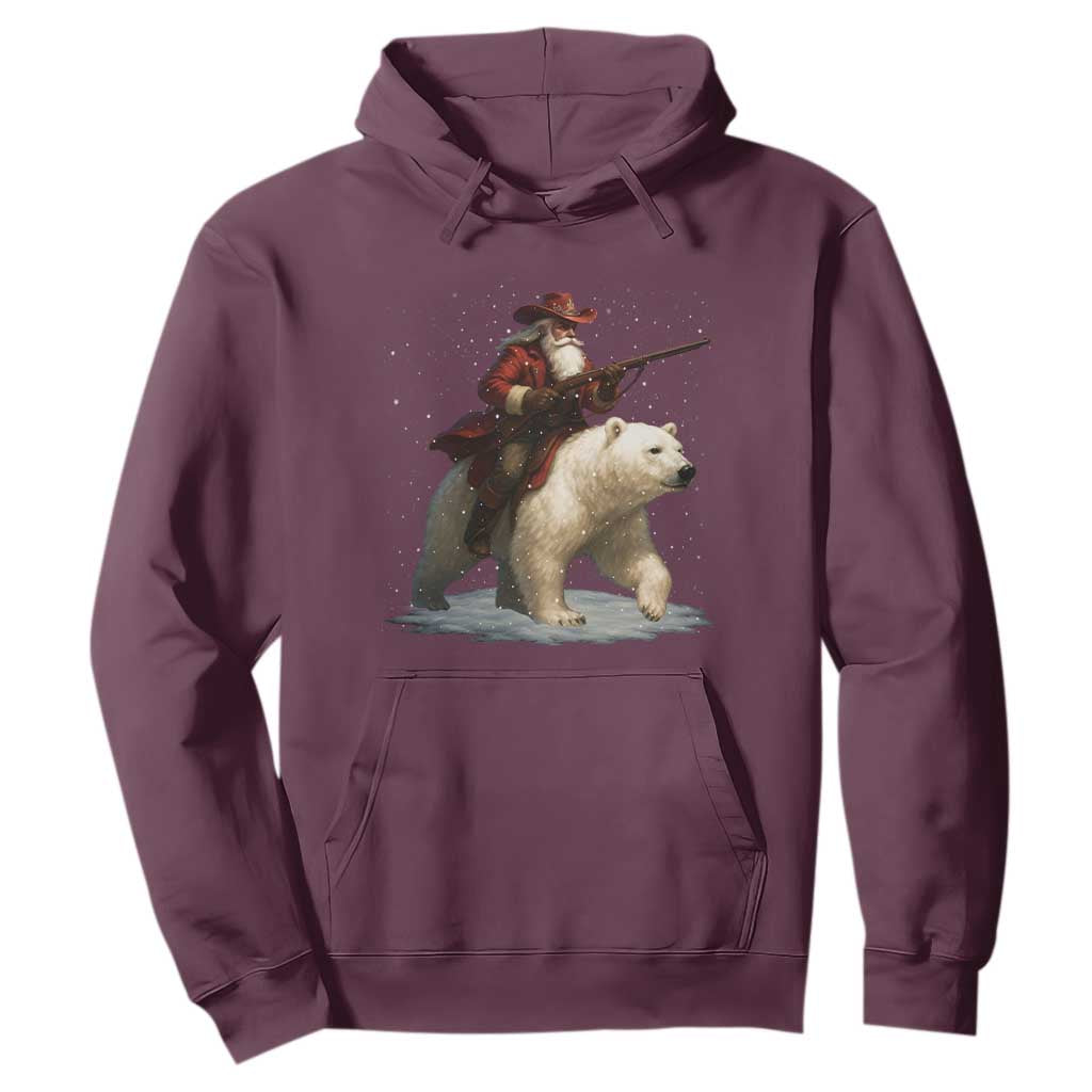 Funny Santa Gun Christmas Hoodie TS14 Maroon Print Your Wear