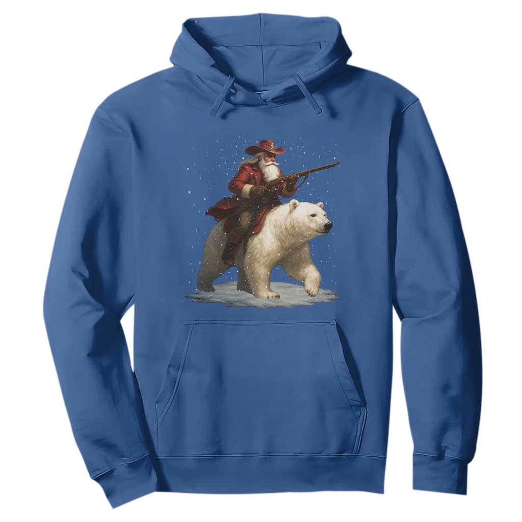 Funny Santa Gun Christmas Hoodie TS14 Royal Blue Print Your Wear