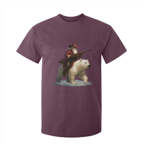 Funny Santa Gun Christmas T Shirt For Kid TS14 Maroon Print Your Wear