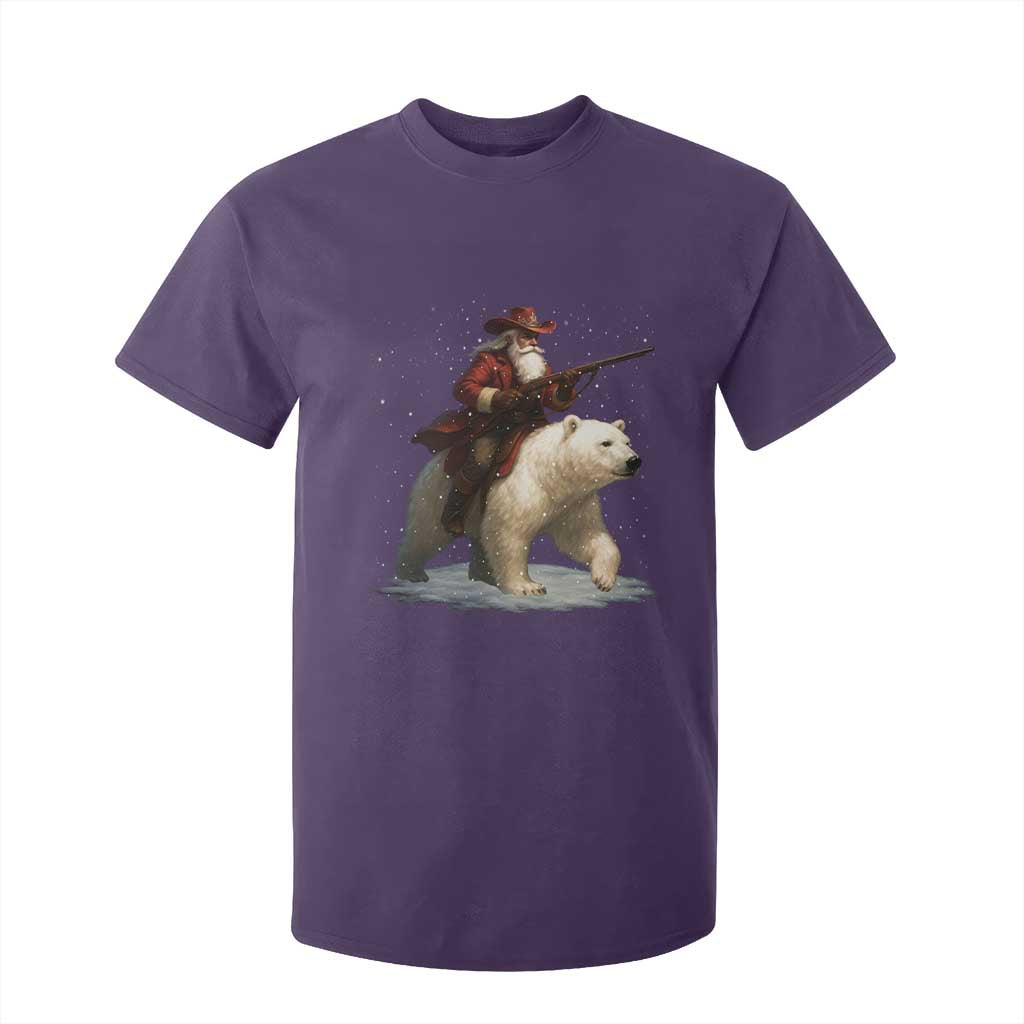 Funny Santa Gun Christmas T Shirt For Kid TS14 Purple Print Your Wear