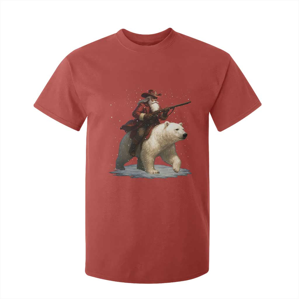 Funny Santa Gun Christmas T Shirt For Kid TS14 Red Print Your Wear