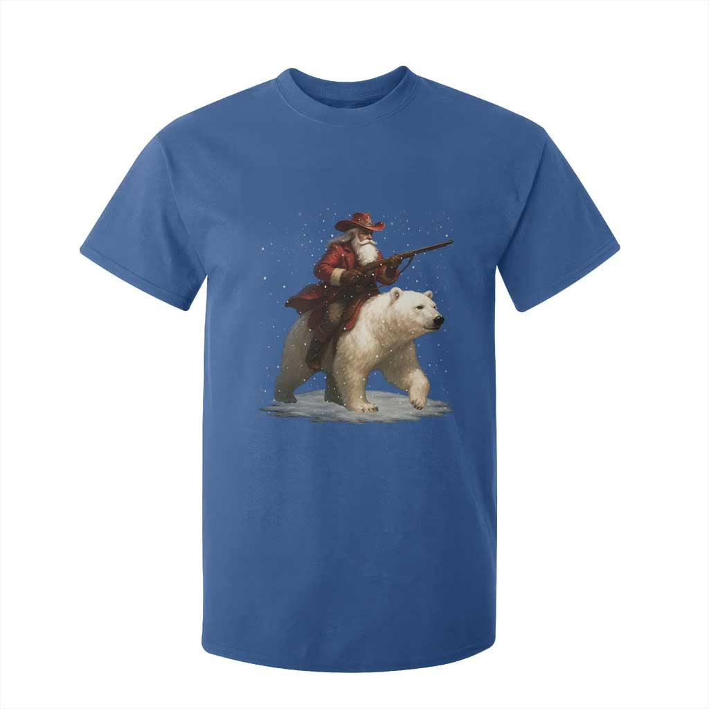 Funny Santa Gun Christmas T Shirt For Kid TS14 Royal Blue Print Your Wear