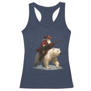 Funny Santa Gun Christmas Racerback Tank Top TS14 Navy Print Your Wear