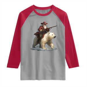 Funny Santa Gun Christmas Raglan Shirt TS14 Sport Gray Red Print Your Wear