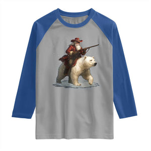 Funny Santa Gun Christmas Raglan Shirt TS14 Sport Gray Royal Print Your Wear
