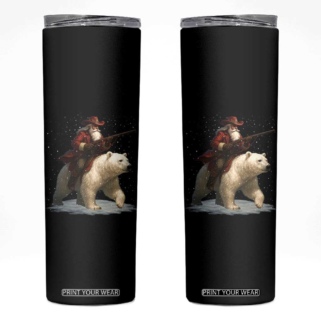 Funny Santa Gun Christmas Skinny Tumbler TS14 Black Print Your Wear