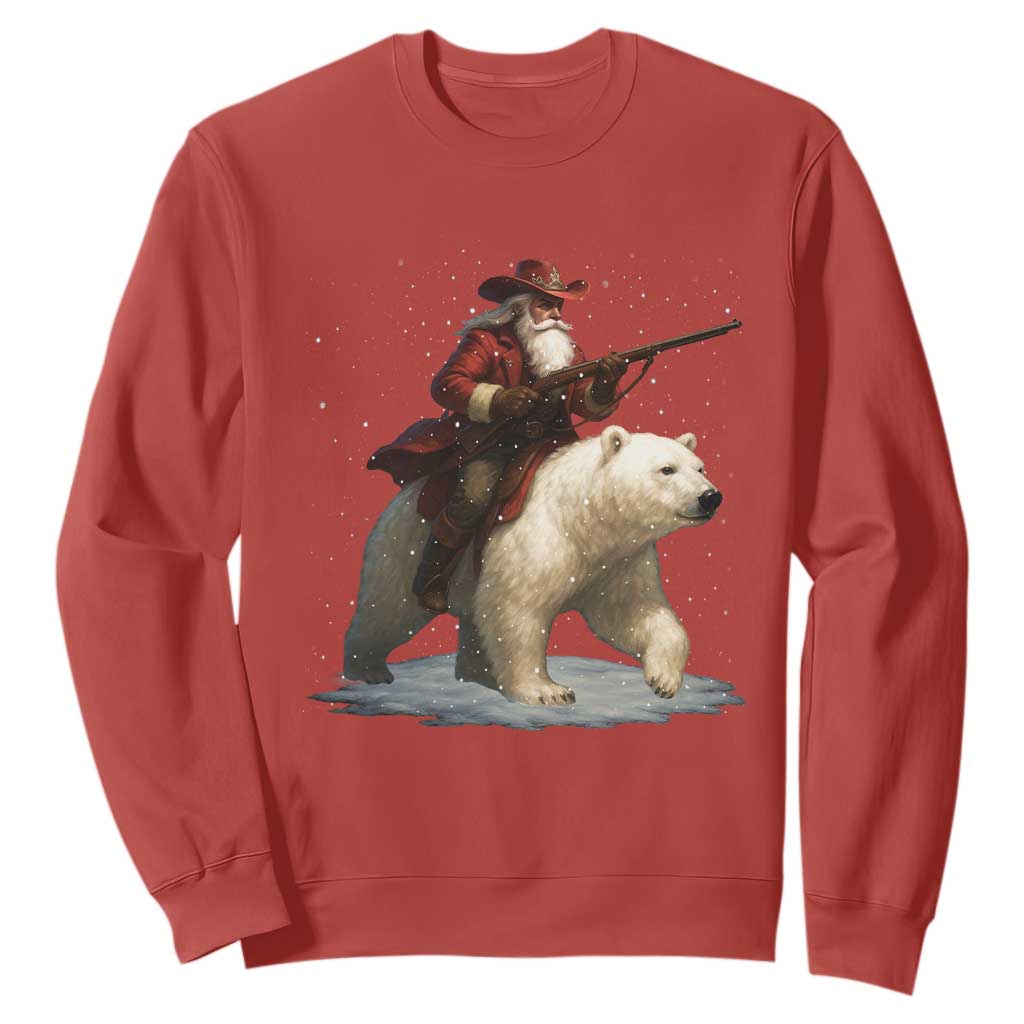 Funny Santa Gun Christmas Sweatshirt TS14 Red Print Your Wear