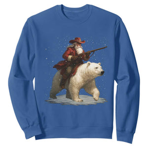 Funny Santa Gun Christmas Sweatshirt TS14 Royal Blue Print Your Wear