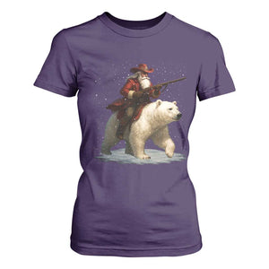 Funny Santa Gun Christmas T Shirt For Women TS14 Purple Print Your Wear