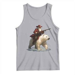 Funny Santa Gun Christmas Tank Top TS14 Athletic Heather Print Your Wear
