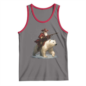 Funny Santa Gun Christmas Tank Top TS14 Deep Heather Red Print Your Wear