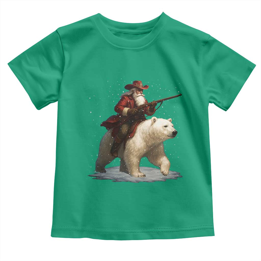 Funny Santa Gun Christmas Toddler T Shirt TS14 Irish Green Print Your Wear
