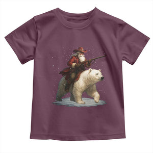 Funny Santa Gun Christmas Toddler T Shirt TS14 Maroon Print Your Wear
