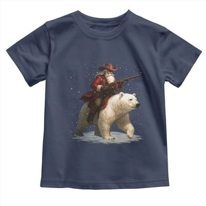 Funny Santa Gun Christmas Toddler T Shirt TS14 Navy Print Your Wear