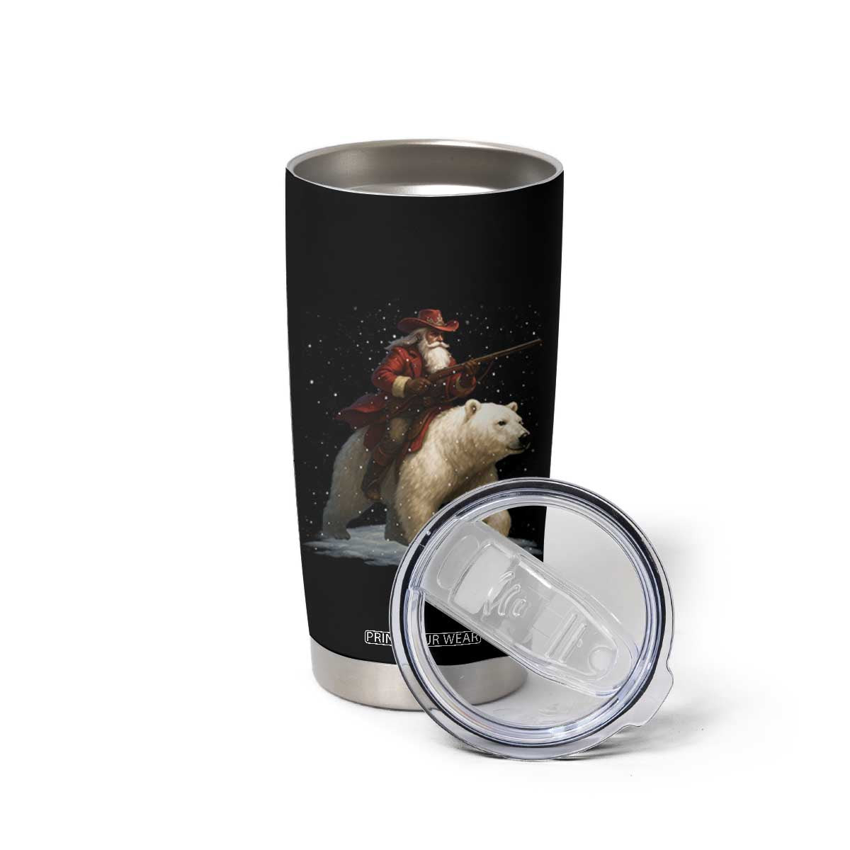 Funny Santa Gun Christmas Tumbler Cup TS14 Print Your Wear