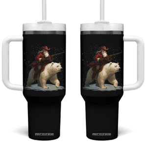 Funny Santa Gun Christmas Tumbler With Handle TS14 One Size: 40 oz Black Print Your Wear
