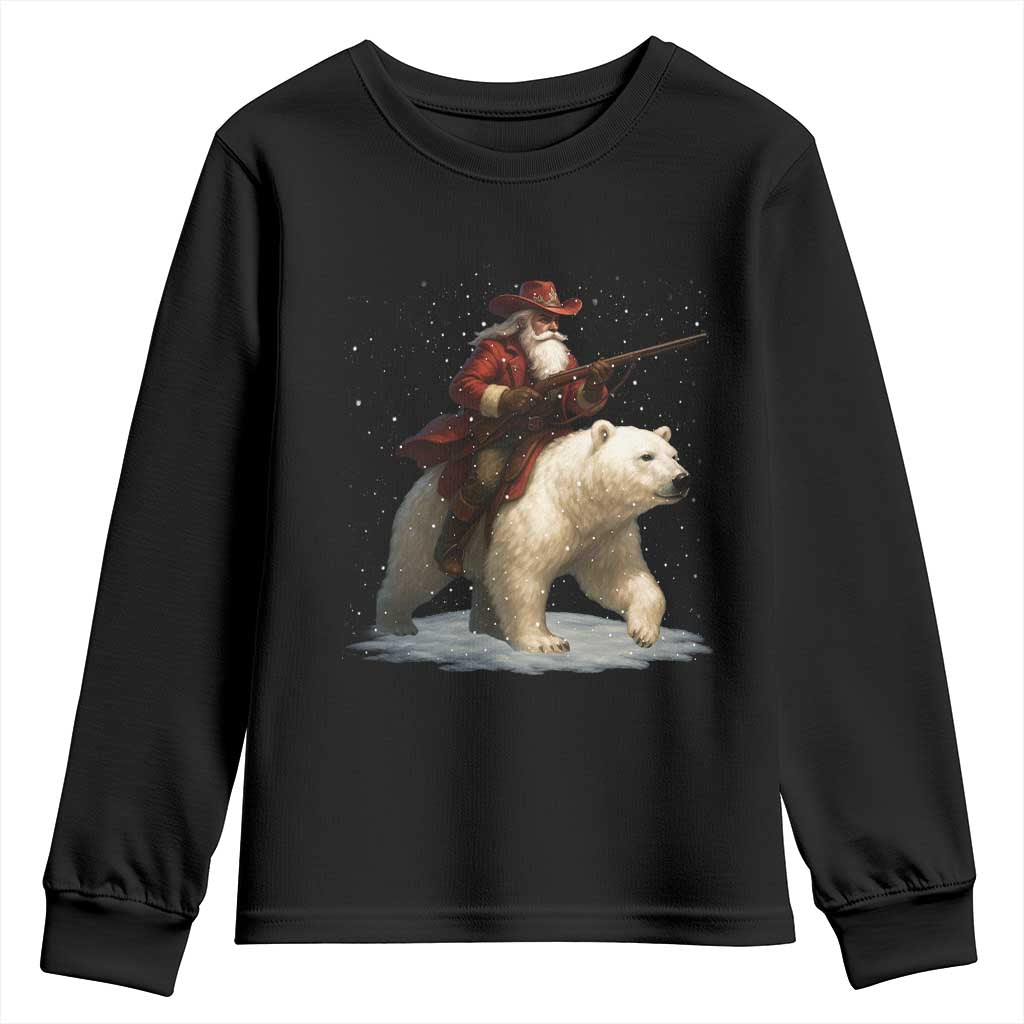 Funny Santa Gun Christmas Youth Sweatshirt TS14 Black Print Your Wear