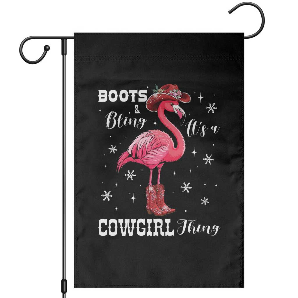 Cowboy Flamingo Garden Flag Boots And Bling It Is A Cowgirl Thing TS14 Black Print Your Wear